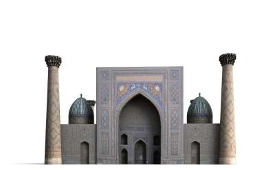 Registan 广场 宫 撒马尔罕 乌兹别克斯坦 建造 观光