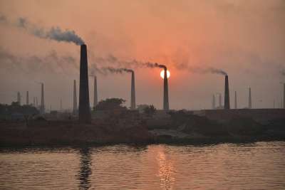 河 工厂 发电厂 孟加拉国 自然 湖 天空 日落