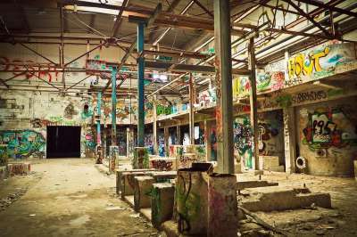 丢失的地方 工厂 老的 已到期 建造 大厅 废墟 弃 工业建筑