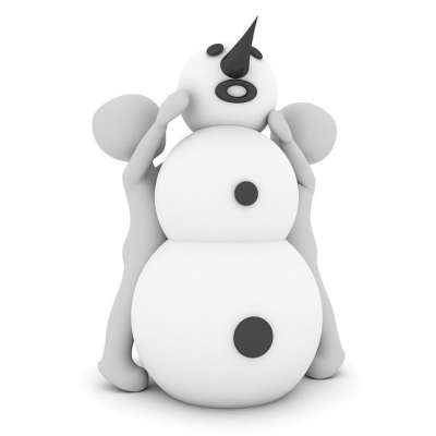 雪人 建造 友好的 雪 冬天 乐趣 孩子们 户外 自然 雪球