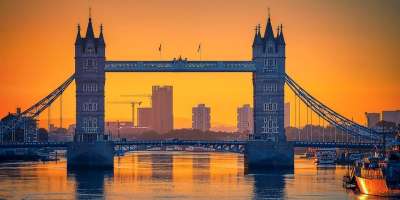 伦敦 桥 日出 伦敦桥 日落 橙色的天空 英国 河 泰晤士河畔