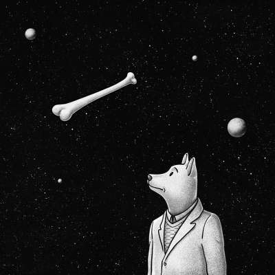 漫画 绘画 幻想 创造力 黑和白 免费插画师 骨 狗 欲望