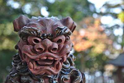 狮子 日本 寺庙 雕像