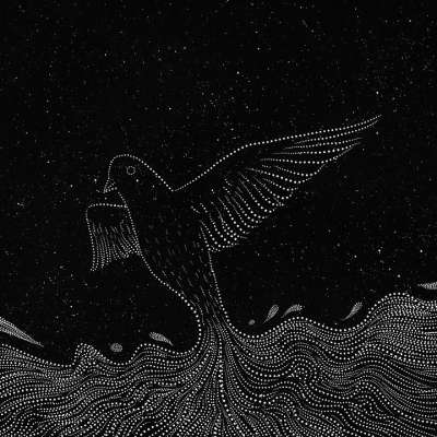 鸟 星星 翅膀 宇宙 繁星点点 星系 空间 夜晚 卡通片 绘画