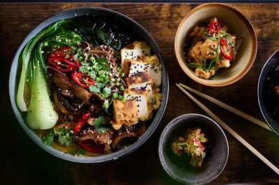 豆腐 汤 开胃菜 食物 餐厅 晚餐 一顿饭 美食 顶视图 平躺
