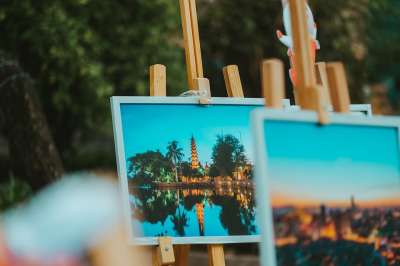 宝塔 绘画 艺术 画架 地标 旅游景点 照片 图片
