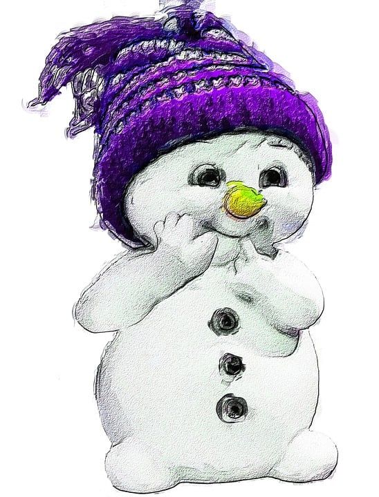 雪人 紫色的 雪 冬天 圣诞节 帽子 紫雪人