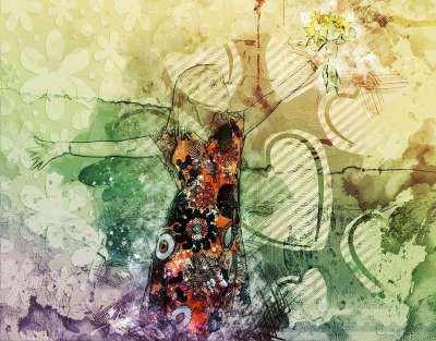 艺术 大学 布局 多彩多姿的 染 抽象的 绘画 幻想 艺术的