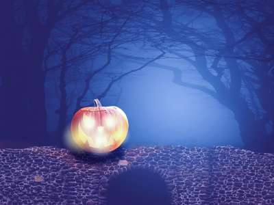 Halloweenkuerbis 南瓜 万圣节 落下 橙色的 墙 桥