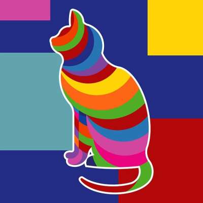 动物 猫 丰富多彩的 Popart 海报 宠物 小猫 捕食者