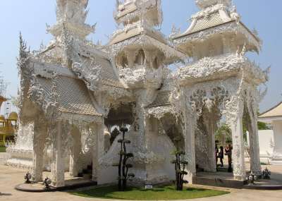 白庙 泰国 寺庙 白色的 亚洲 佛教 宗教 文化 结构 旅行