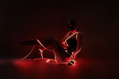 氖 花环 女人 戏服 Led灯条 光 身体 数字 美丽的 性