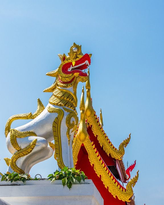 神秘生物 狮子 寺复杂 寺庙 泰国北部