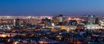埃尔帕索 夜晚 城市 灯 在晚上的城市 夜拍 全景