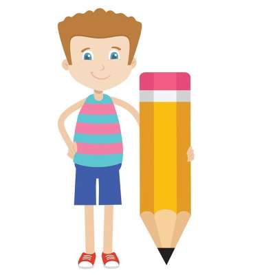 铅笔 写 男孩 学校 卡通片 学习 文具 剪贴画的 可爱的