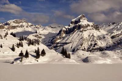 雪 山 冬天 霜 阿尔卑斯山 高山 雪山 山脉 多山 山地景观
