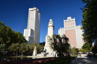 马德里 西班牙 公园 结构 天际线 城市 城市景观 塔 摩天大楼