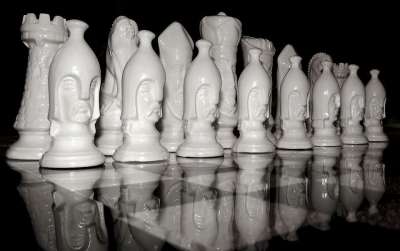 国际象棋游戏 象棋 黑和白