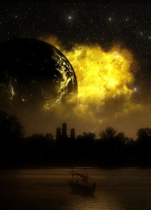 幻想 浪漫的 神秘 童话 景观 情绪 气氛 光 云 覆盖