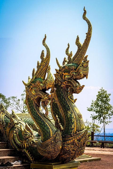 蛇 圣物 旅行 崇拜 致敬 信仰 泰国 绘画 雕像