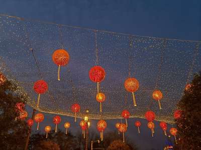 灯笼 点亮 中国的灯笼 灯 灯光 中国新的一年 新年快乐 中国