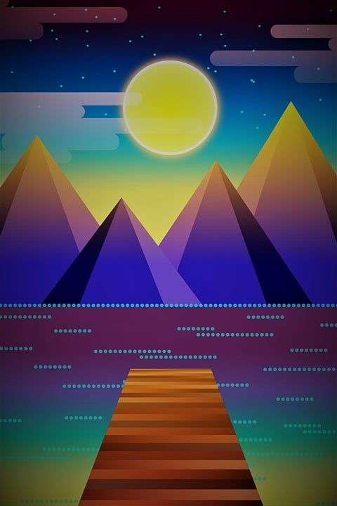码头 景观 风景 山 满月 天空 颜色 夜晚 数字的 看法