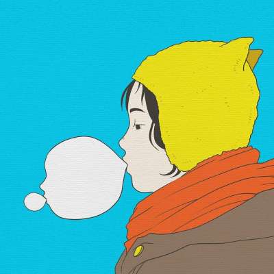 绘画 创造力 胶 气泡 女孩 边 帽子