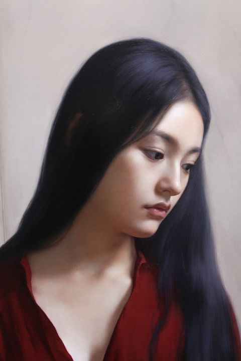 中国 油画 美女