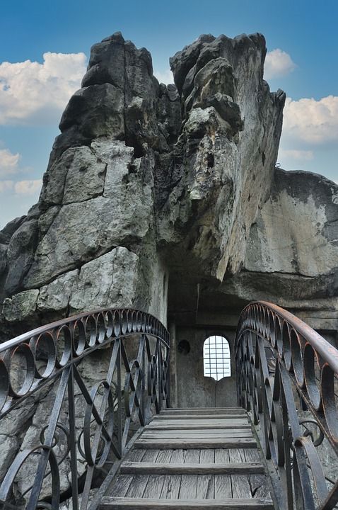 桥 岩石 Externsteine 砂岩 岩石形成 历史性 地标