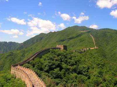 中国 中国的长城 天空 云 墙 石头 地标 历史的 著名的 山
