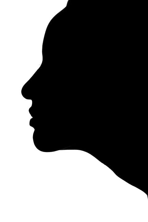 女子 肖像 黑色 白色的 脸 人类 模型 看法 黑，白 美丽