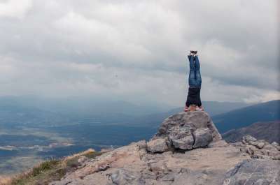 山 苏格兰 倒立 瑜伽 旅行 户外的 高地 苏格兰的 英国