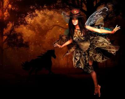 女士 仙女 女性 幻想 魔法 神奇 童话 森林 梦幻的 合成的