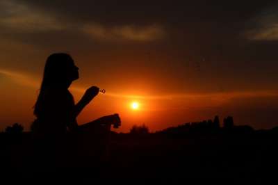 太阳 阴影 玩 日落 脸