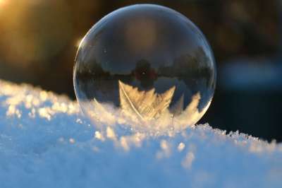 肥皂泡 水晶 冬天 雪 寒冷的 冰晶 霜 冻结 冰花 冰花