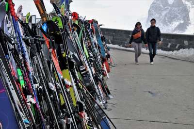 滑雪板 夫妻 采尔马特 体育 阿尔卑斯山 旅行 滑雪 冬季运动