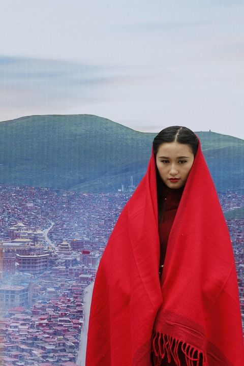 四川 红色 旅游 亚洲 美女 女人 模型