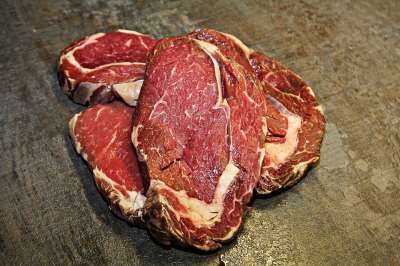 牛扒 肉 肋眼 炙烤 烧烤 牛肉 厨师 好吃 屠夫 生的