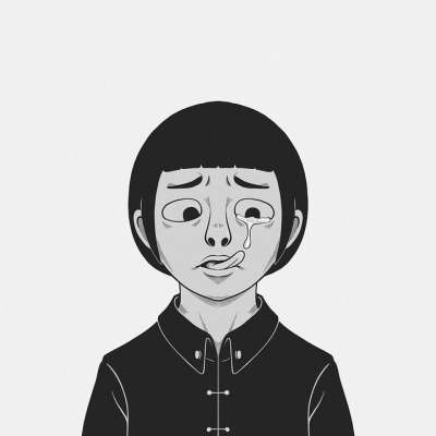 哭 男人 超现实的 眼泪 悲伤 怀疑 舔 人 画画 卡通片