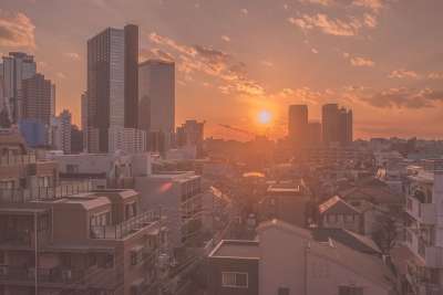 黄昏 日本 城市
