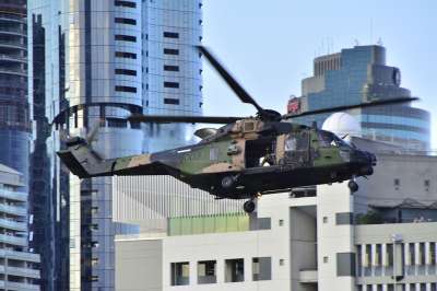 澳大利亚 布里斯班 昆士兰 天空 海军 直升机 飞行 显示 节日
