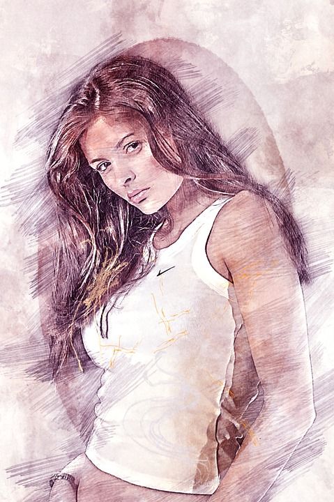 女士 性感的 肖像 模型 女性 美丽 摄影艺术 画画