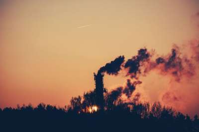 Surnrise 日出 阴影 轮廓 抽烟 烟囱 工业的 工厂