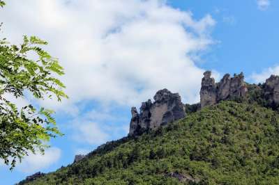 历史 老楼 城堡 建造 文化 山 法国南部 废墟