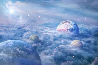 空间 星系 宇宙 行星 云 天空 幻想 梦 月亮 星星 背景