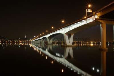 桥 夜晚 韩国 城市 地标 汉城 亚洲 灯 地方 结构 黑市