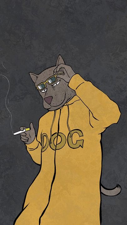 创造力, 思维, 绘画, 狗, 抽烟, 太阳镜, 凉爽的, 黑帮, 灰色的思想