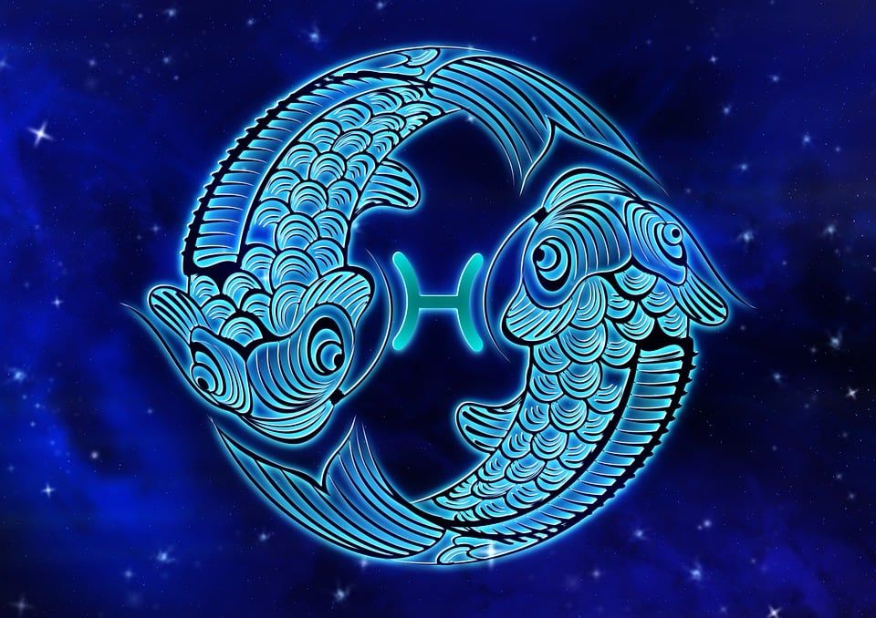 星座, 鱼, 星座运势, 设计, 占星术, 解释, 天堂, 发光, 背景