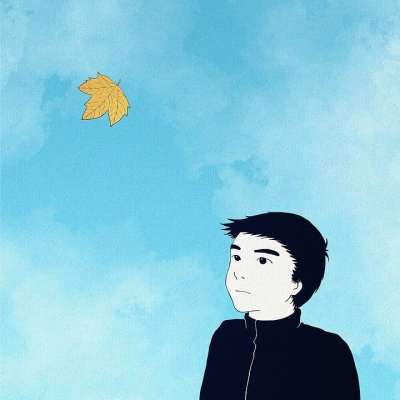 幻想 窗户 男孩 落叶 秋天 失踪 季节 时间 蓝色时