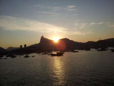 日落 里约热内卢 甜面包 （Pão De Açúcar 旅游景点 景观